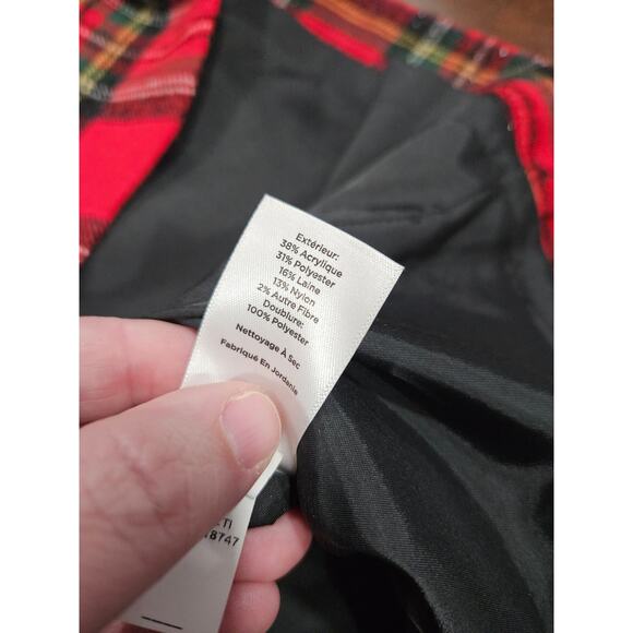 Talbots Red Tartan Plaid Holiday Skirt Wool Blend Classic Preppy Size 8 - Picture 6 of 9